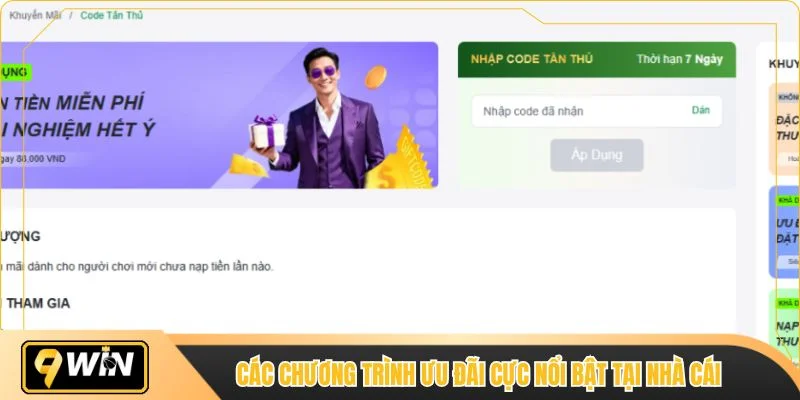 Các chương trình ưu đãi cực nổi bật tại nhà cái