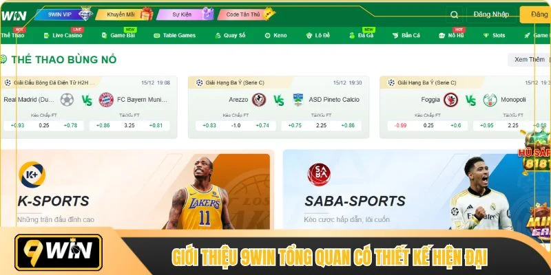 Giới thiệu 9WIN tổng quan có thiết kế hiện đại và nổi bật